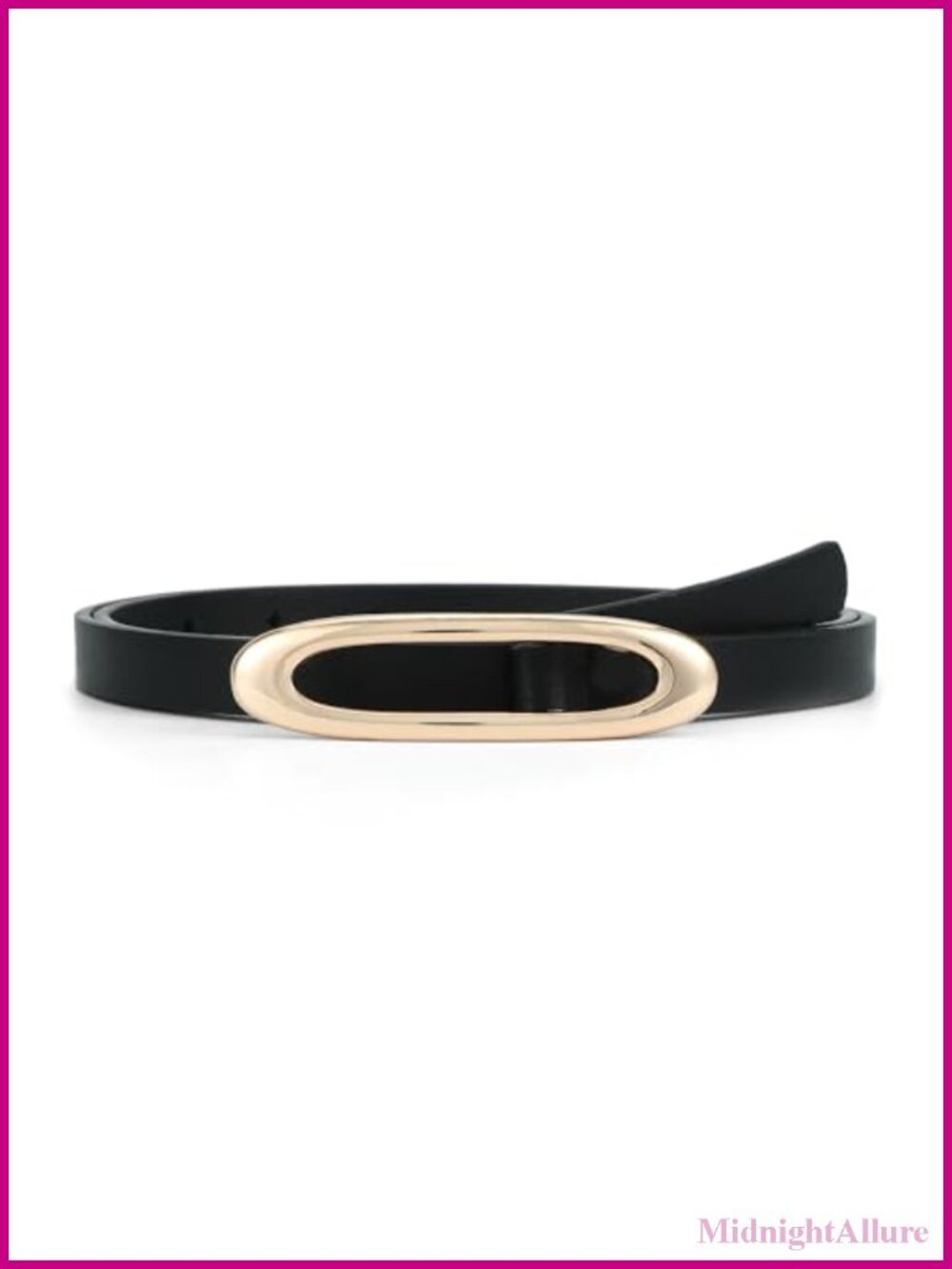 Skinny Faux Leather Belt Thin Waist Gold Buckle for Jeans Dresses